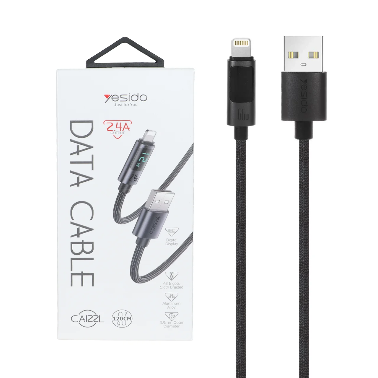 1587-4579150-1 کابل شارژ 1.2 متری فست آیفون Yesido مدل CA122L 12W - مشکی (گارانتی 18 ماه تعویض نیکان همراه) - تصویر 1