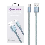 کابل شارژ فست Koluman Type-C مدل KD-78 - آبی روشن (گارانتی یکساله PMC)