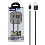 کابل شارژ و دیتا فست کنفی 2 متری آیفون NITU مدل UC039 - مشکی (گارانتی 18 ماه تعویض نیکان همراه)