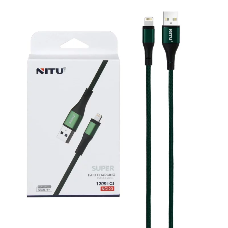 کابل شارژ فست آیفون NITU مدل NC123 - سبز (گارانتی 18 ماه تعویض نیکان همراه) - تصویر 2