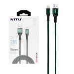 کابل شارژ فست 2 متری آیفون NITU مدل NC205 - سبز (گارانتی 18 ماه تعویض نیکان همراه)