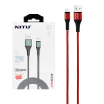 کابل شارژ فست 2 متری آیفون NITU مدل NC205 - قرمز (گارانتی 18 ماه تعویض نیکان همراه)
