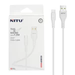 کابل شارژ فست 1.2 متری اندروید NITU مدل NC128W - سفید (گارانتی 18 ماه تعویض نیکان همراه)
