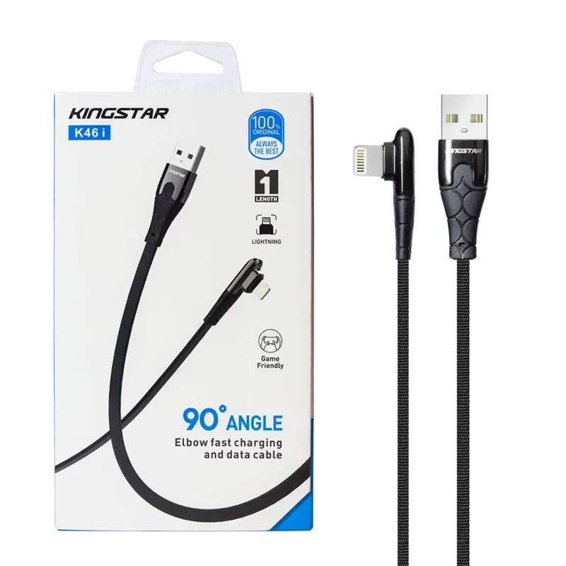 کابل شارژ فست آیفون KingStar مدل K46 i - خاکستری (گارانتی متین) - تصویر 2