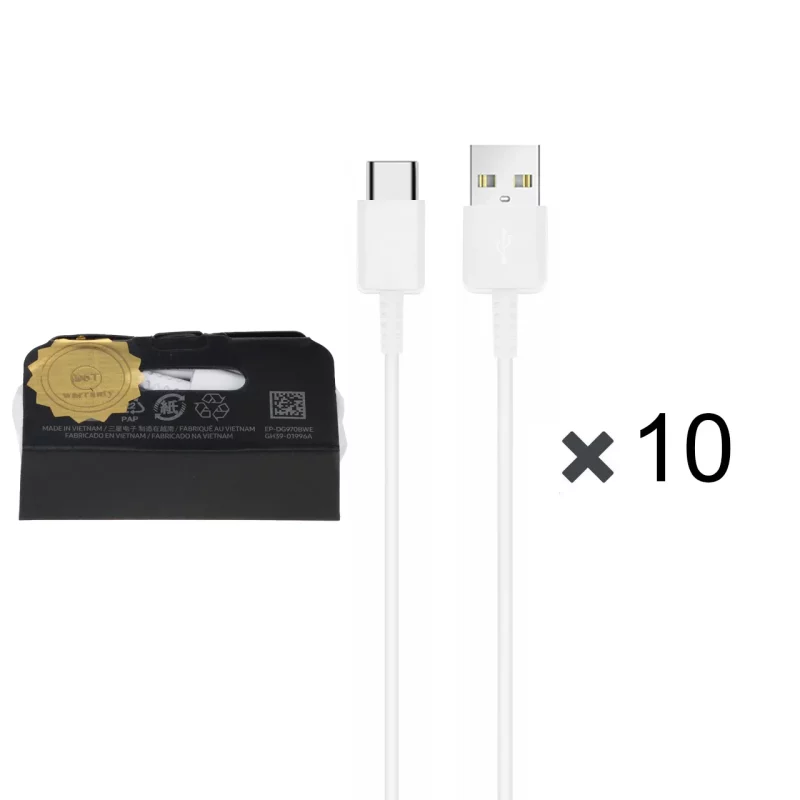 پک 10 عددی کابل شارژ SAMSUNG Type-C مدل S10 - سفید - DST (گارانتی شش ماهه)- درجه یک - تصویر 2