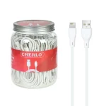 کابل شارژ 1.1 متری فست آیفون CHERLO - سفید (بسته 40 عددی) - SMO