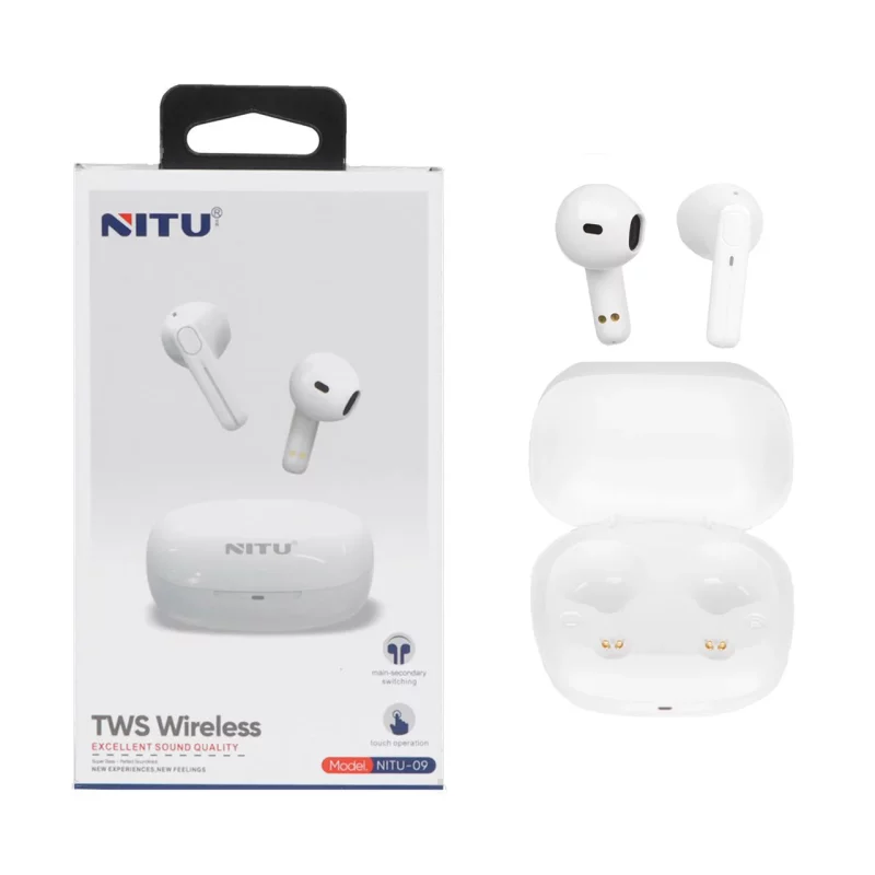 ایرفون بی سیم NITU مدل NITU-09 - سفید NEW (گارانتی 18 ماه تعویض نیکان همراه) - تصویر 2