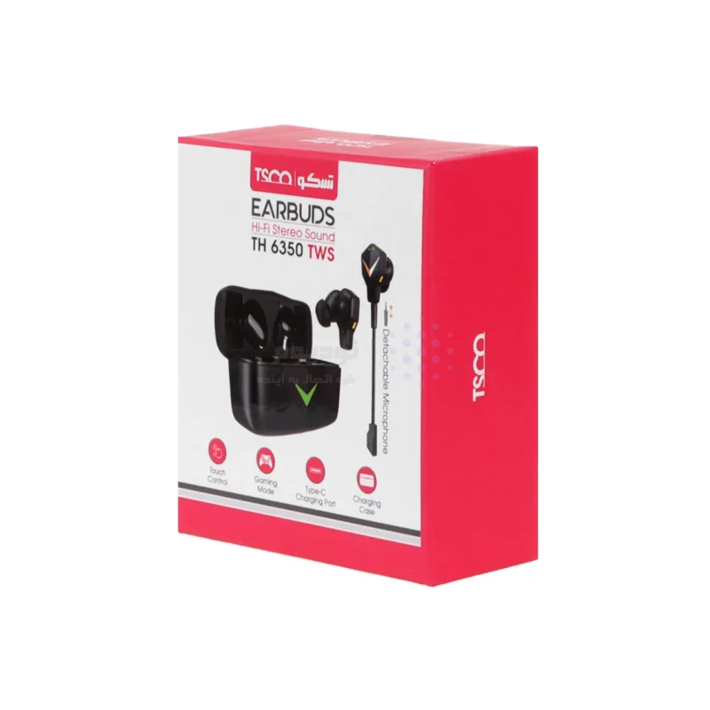 ایرفون بی سیم گیمینگ Tsco مدل TH 6350 TWS - مشکی(دارای میکروفن پرتابل سوکتی و کیف همراه) - تصویر 7