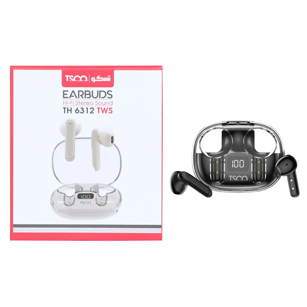 1593-1189292-1 ایرفون بی سیم Tsco با قابلیت ENC مدل TH 6312 TWS - مشکی - تصویر 1