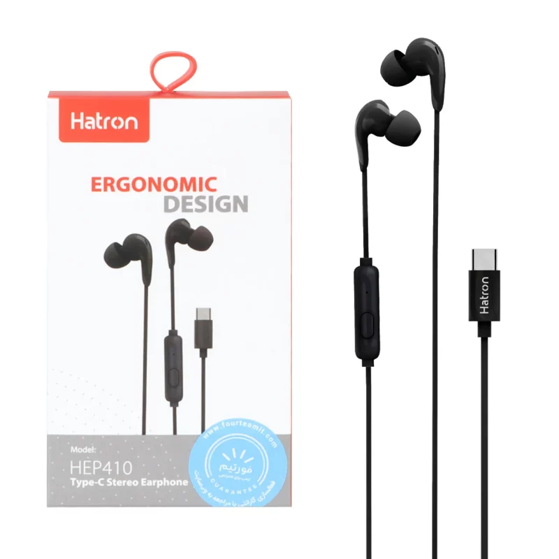 هندزفری باسیم Hatron Type-C مدل HEP410 - مشکی - تصویر 2