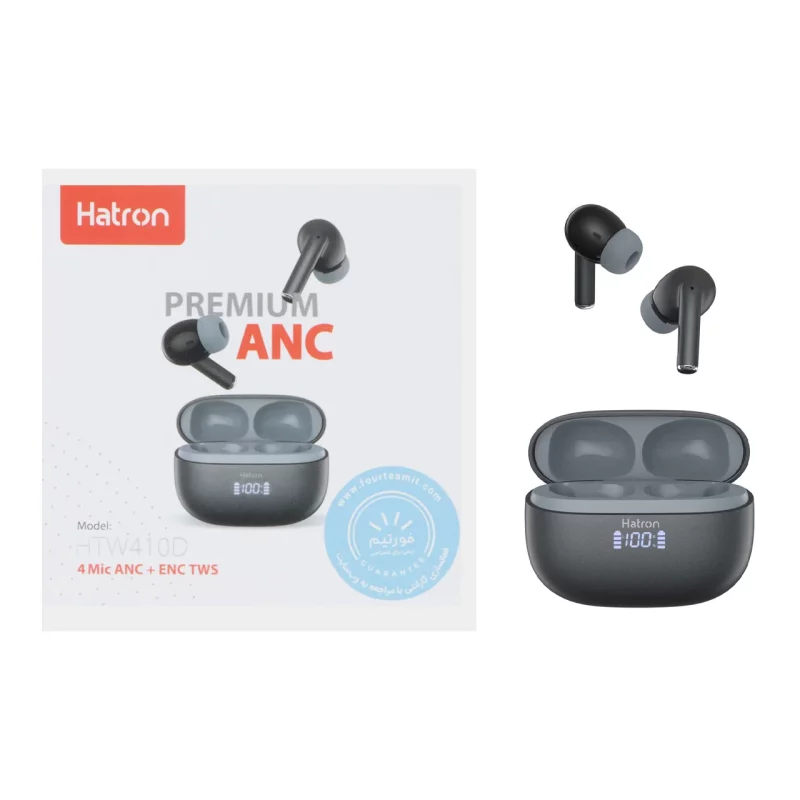 ایرفون بی سیم Hatron مدل HTW410D (4 میکروفون ANC+ENC) - مشکی - تصویر 2