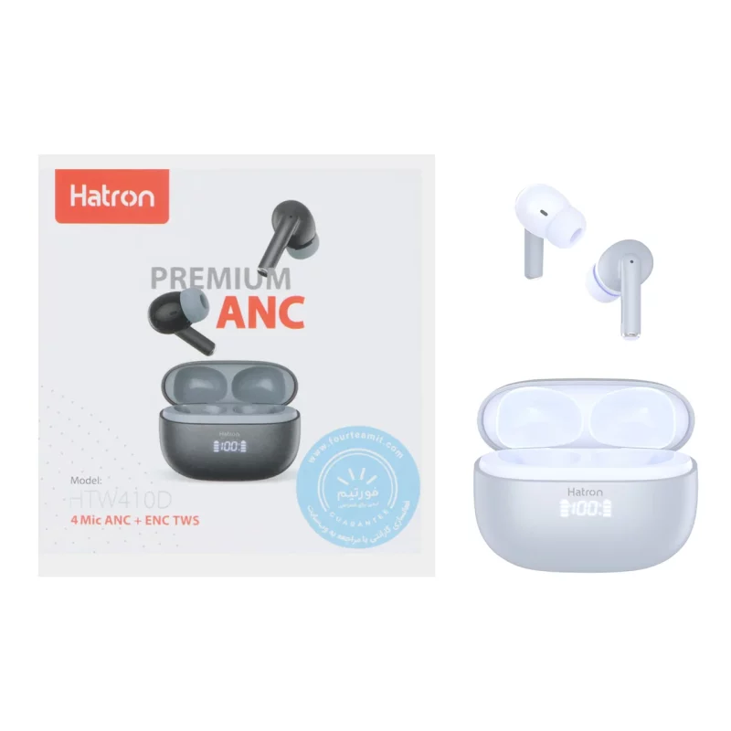 ایرفون بی سیم Hatron مدل HTW410D (4 میکروفون ANC+ENC) - آبی - تصویر 2
