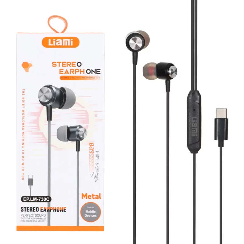 هندزفری باسیم با پورت Liami Type-C مدل EP.LM-730C - مشکی (گارانتی شش ماهه شرکتی) - تصویر 2