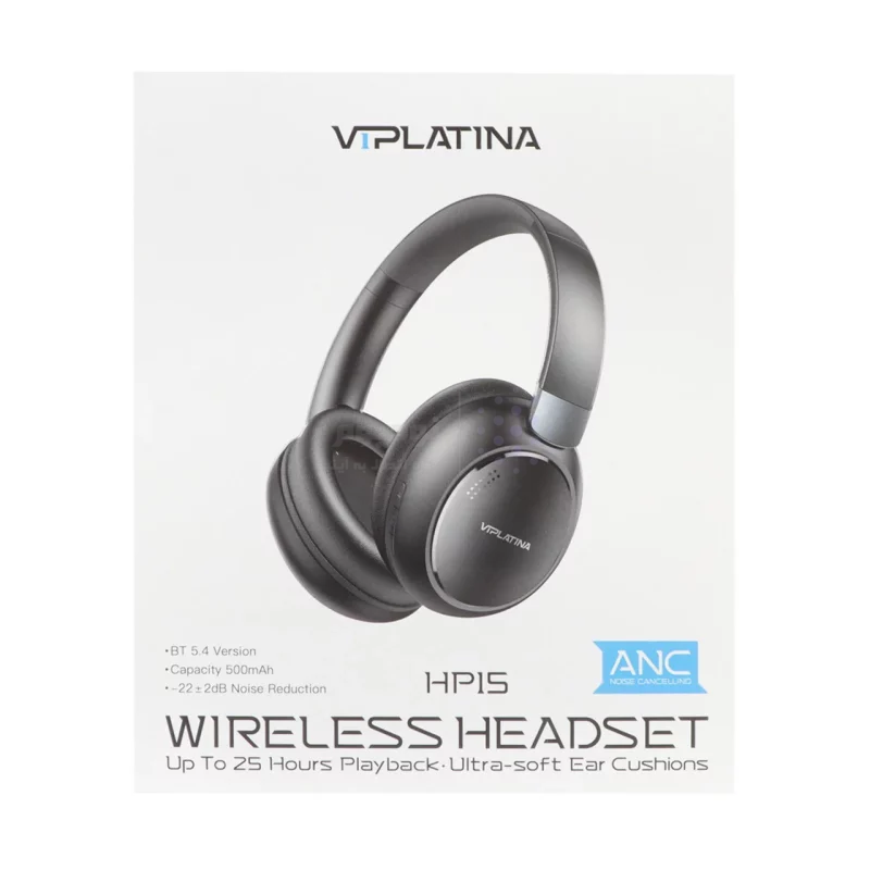 هدفون بی سیم VIPLATINA مدل HP15 ANC - مشکی (گارانتی 18 ماه تعویض نیکان همراه) - تصویر 8