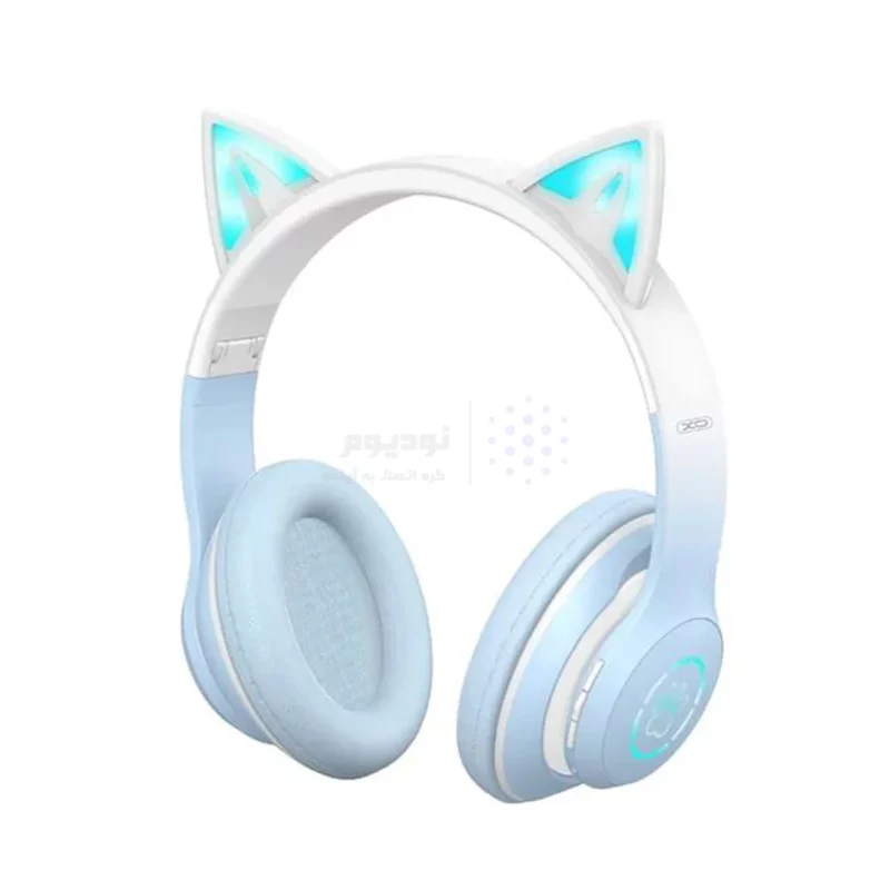 هدفون بی سیم XO مدل Cat EAR BE38 - آبی - تصویر 3