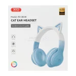 هدفون بی سیم XO مدل Cat EAR BE38 - آبی - تصویر 5