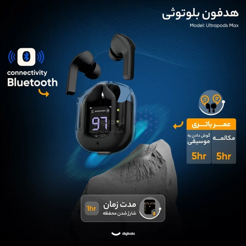 ایرفون بی سیم مدل Ultrapods Max - مشکی - تصویر 7