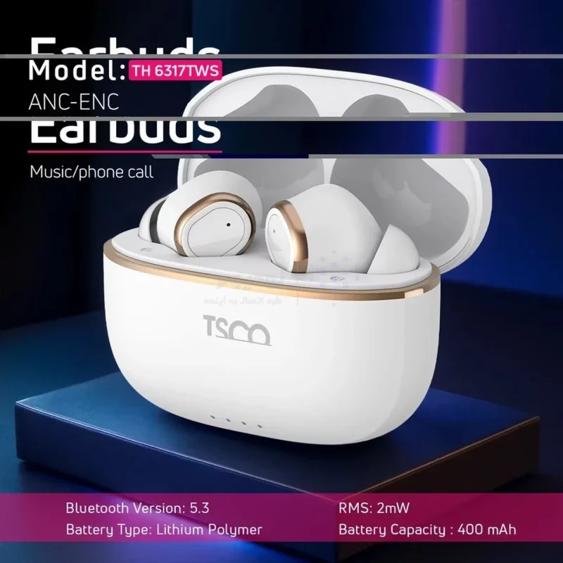 ایرفون بی سیم TSCO مدل TH 6317 TWS - سفید - تصویر 4