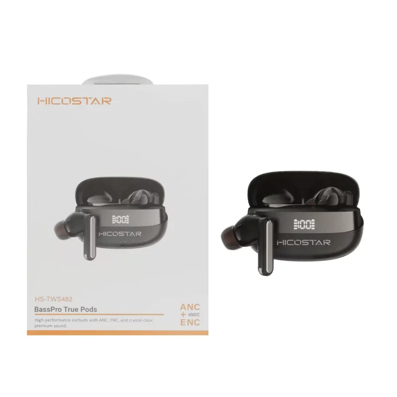 ایرفون بی سیم Hicostar مدل Bass Pro HS-TWS482 ANC+ENC - مشکی - تصویر 2