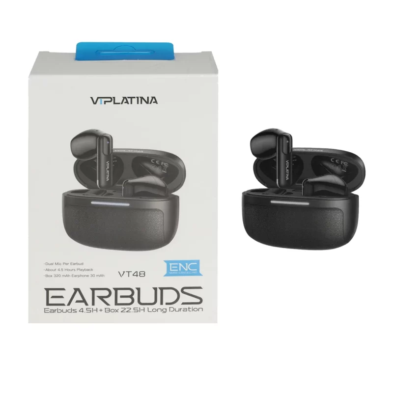 ایرفون بی سیم VIPLATINA مدل VT48 - مشکی (گارانتی 18 ماه تعویض نیکان همراه) - تصویر 2