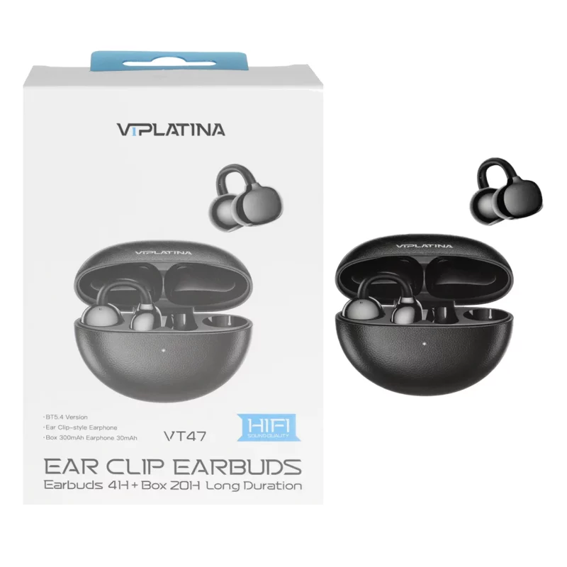 ایرفون بی سیم VIPLATINA مدل VT47 - مشکی (گارانتی 18 ماه تعویض نیکان همراه) - تصویر 2