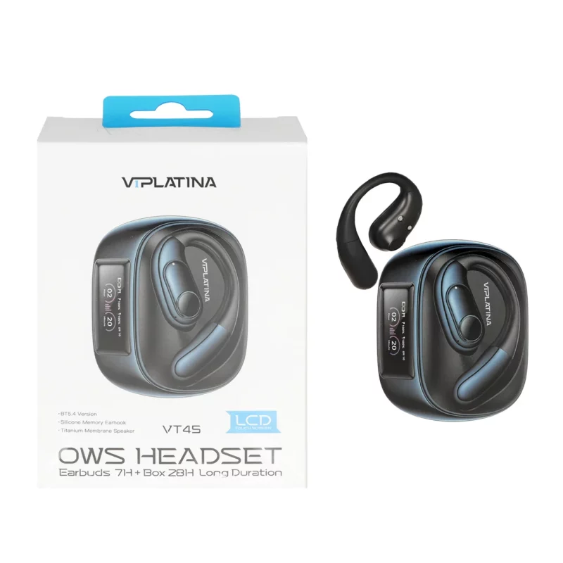 ایرفون بی سیم VIPLATINA مدل VT45 - مشکی سرمه ای (گارانتی 18 ماه تعویض نیکان همراه) - تصویر 2