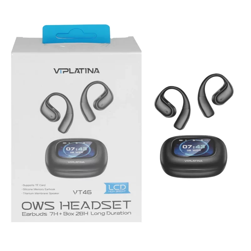 ایرفون بی سیم VIPLATINA مدل VT46 - مشکی (گارانتی 18 ماه تعویض نیکان همراه) - تصویر 2