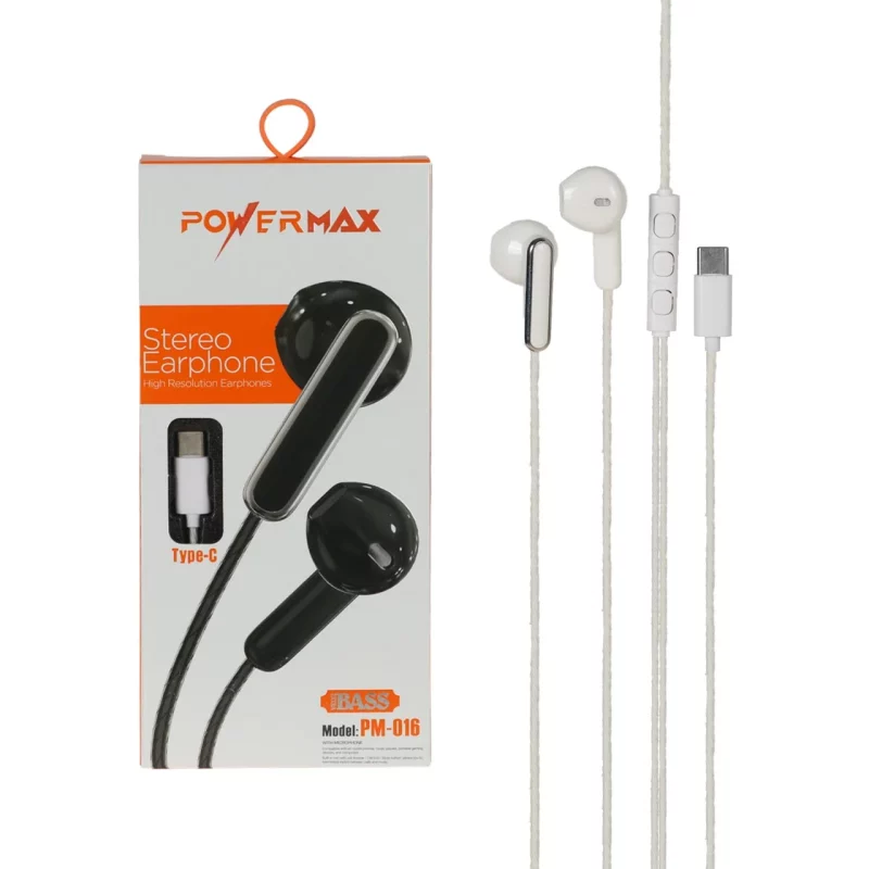 هندزفری باسیم Power Max Type-C مدل PM-016 - سفید - تصویر 2