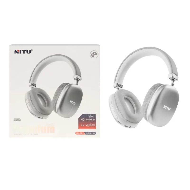 هدفون بی سیم Nitu مدل Nitu-101 - طوسی (گارانتی 18 ماه تعویض نیکان همراه) - تصویر 2