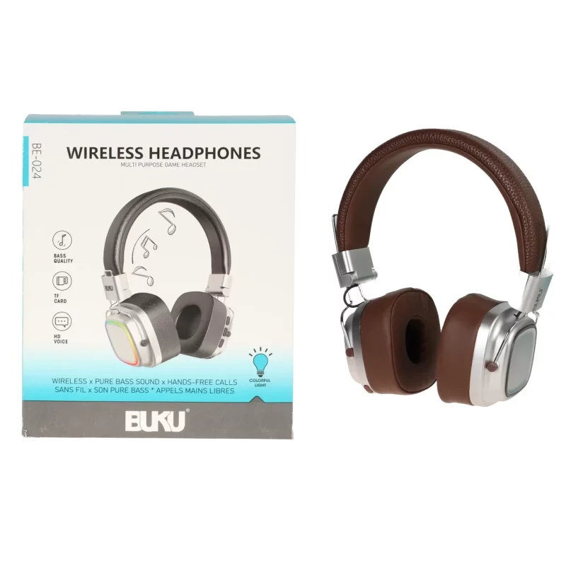 هدفون بی سیم BUKU مدل BE-024 - قهوه ای - MMS (گارانتی شش ماهه YA) - تصویر 2