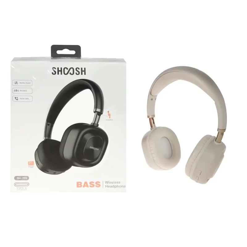 هدفون بی سیم Shoosh مدل SH-703 - طوسی - SMO - تصویر 2