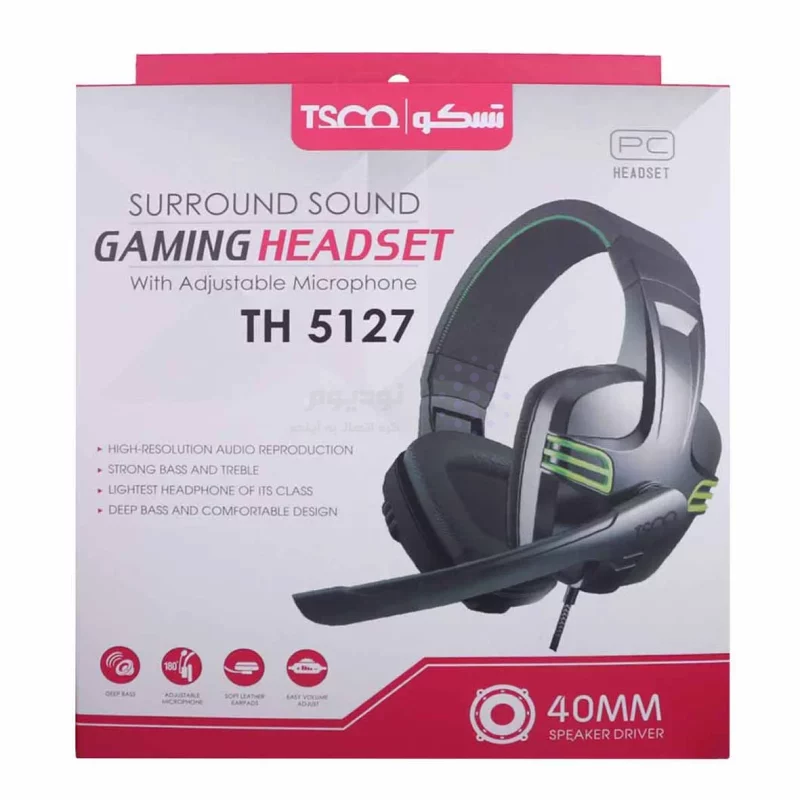 هدست باسیم TSCO مدل TH 5127 - مشکی - تصویر 5