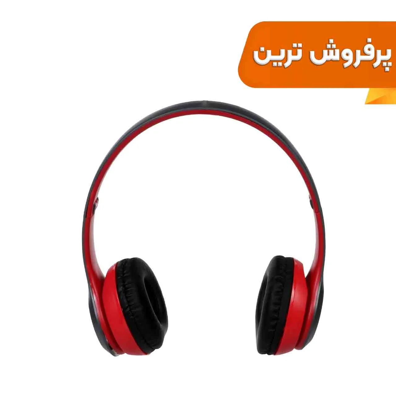 1593-341492-1 هدفون بی سیم مدل P47-طوسی قرمز - تصویر 1