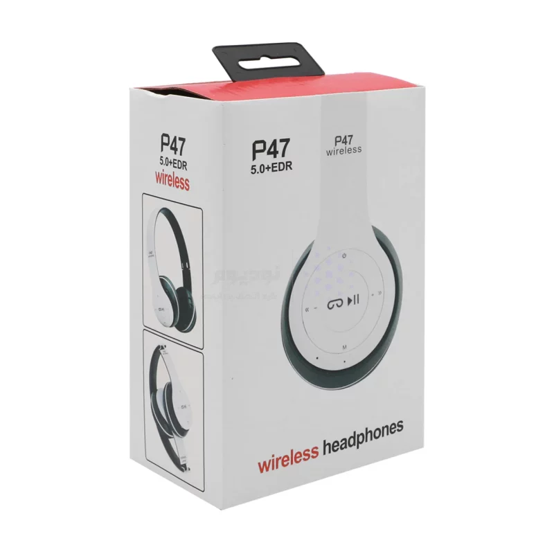 هدفون بی سیم مدل P47-سفید مشکی - تصویر 6