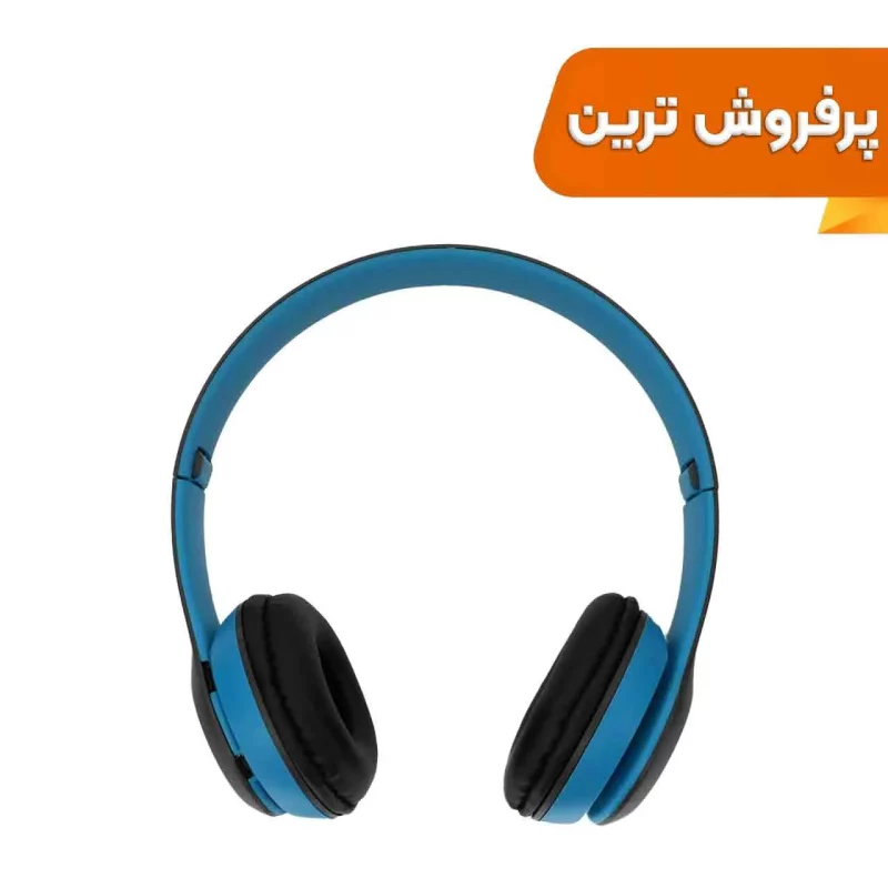 هدفون بی سیم مدل P47 - آبی طوسی - تصویر 2