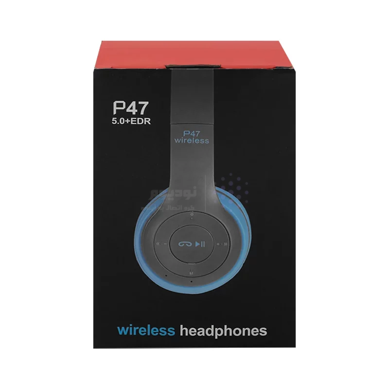 هدفون بی سیم مدل P47 - آبی طوسی - تصویر 3