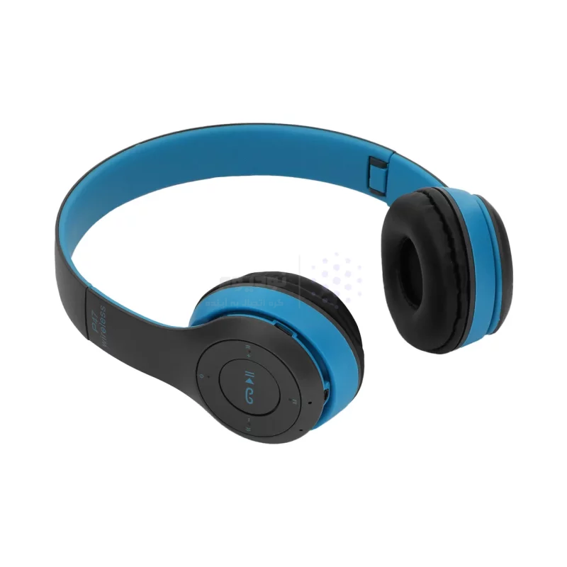 هدفون بی سیم مدل P47 - آبی طوسی - تصویر 10