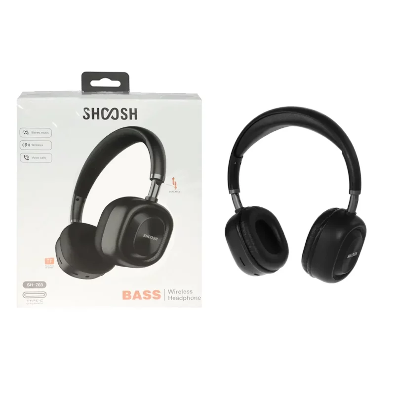 هدفون بی سیم Shoosh مدل SH-703 - مشکی - SMO - تصویر 2