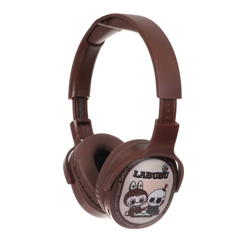 هدفون فانتزی بی سیم Labubu مدل KT-300A - قهوه ای - تصویر 2