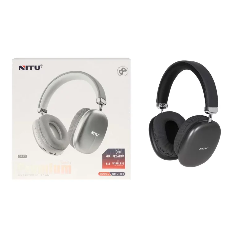 هدفون بی سیم Nitu مدل Nitu-101 - مشکی (گارانتی 18 ماه تعویض نیکان همراه) - تصویر 2