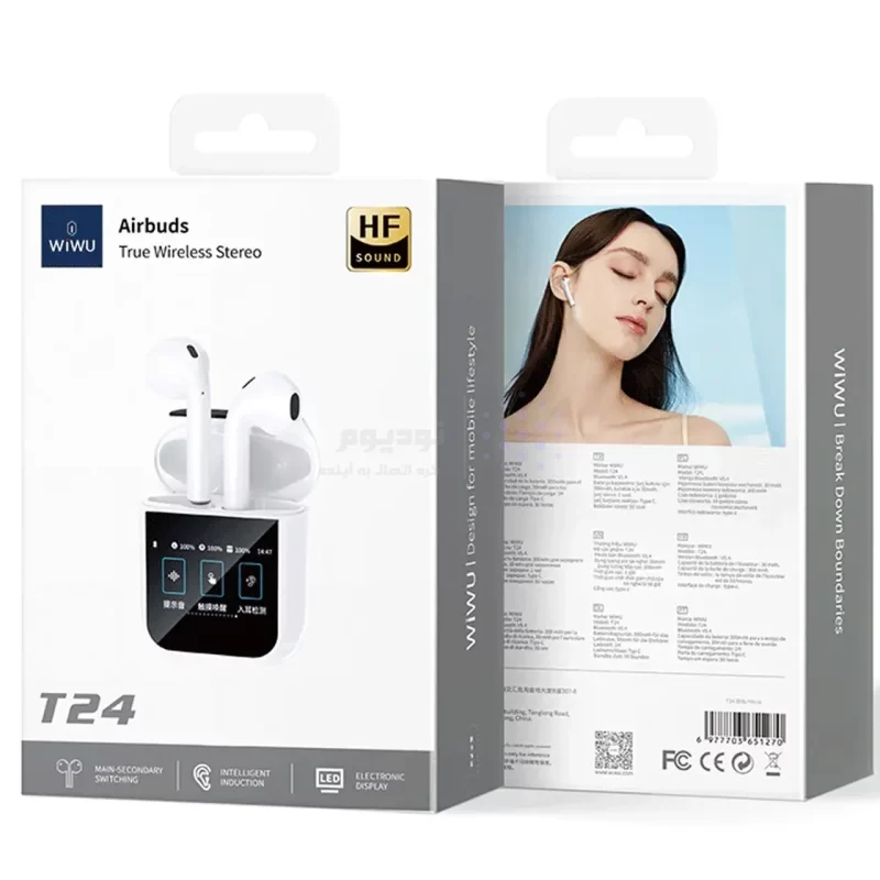 ایرفون بی سیم Wiwu مدل Airbuds T24 - سفید (گارانتی شش ماهه شرکتی) - تصویر 6