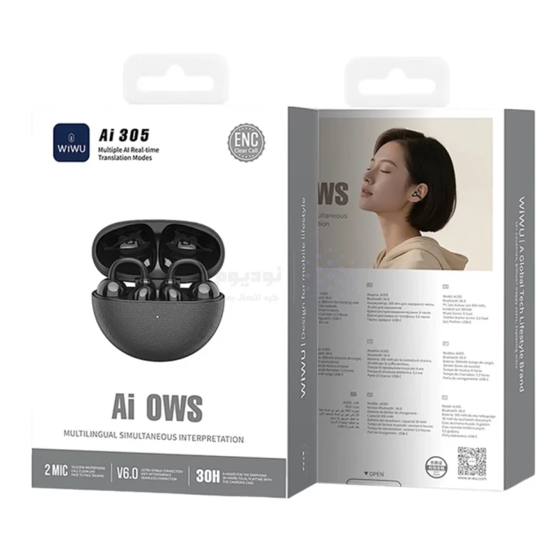 ایرفون بی سیم Wiwu مدل Ai OWS Ai305 - مشکی (گارانتی شش ماهه شرکتی) - تصویر 6