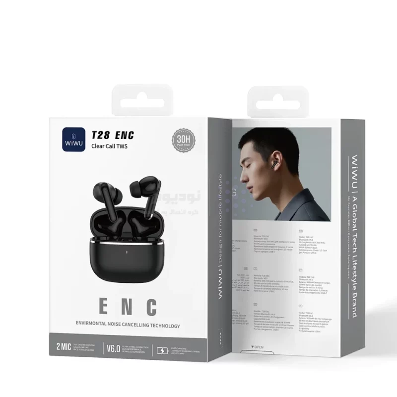 ایرفون بی سیم Wiwu مدل T28 ENC - مشکی (گارانتی شش ماهه شرکتی) - تصویر 4