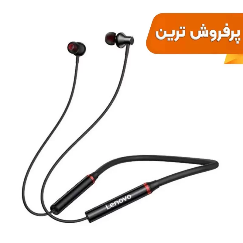 هندزفری گردنی Lenovo مدل HE05X - مشکی - تصویر 2