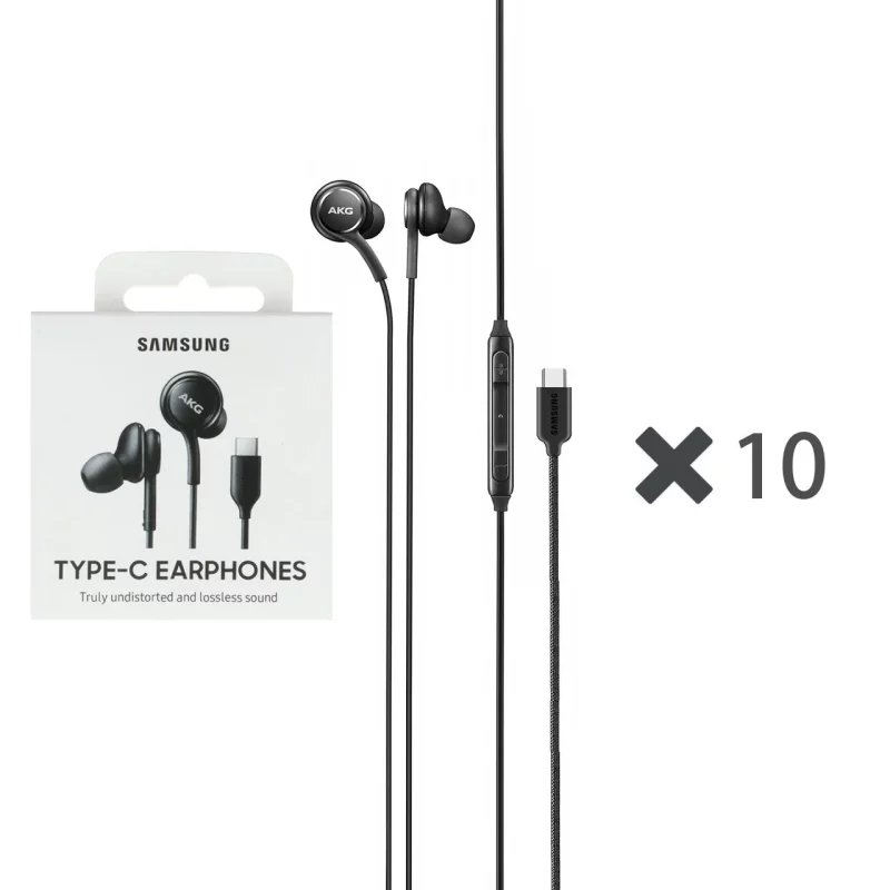 پک 10 عددی هندزفری با سیم سامسونگ AKG-S23 با پورت Type-C- مشکی - DST (گارانتی شش ماهه) -درجه یک - تصویر 2