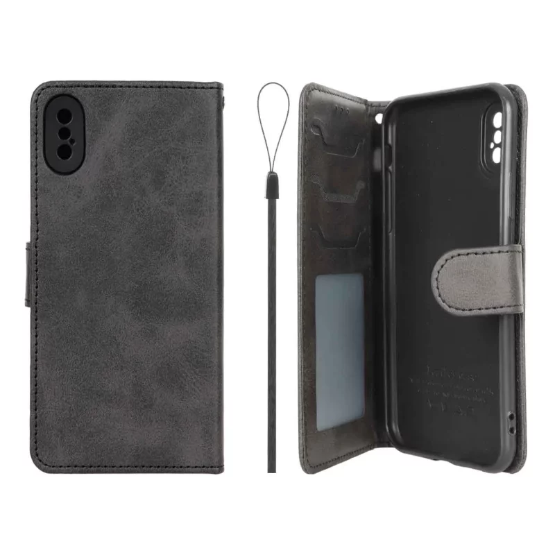 کیف موبایل مگنتی درجه یک داخل خز MNC Plus مدل Apple iPhone X / iPhone XS - مشکی - تصویر 2