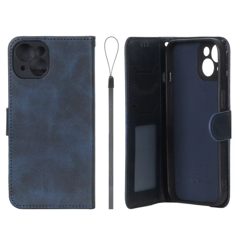 کیف موبایل مگنتی درجه یک داخل خز MNC Plus مدل Apple iPhone 13 / iPhone 14 - سرمه ای - تصویر 2
