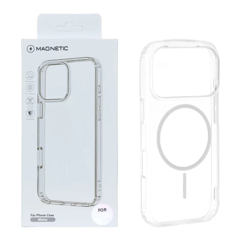 قاب اورجینال Magnetic دور ژله ای MagSafe مدل Apple iPhone 17 Pro Max - سفید (پک دار) - تصویر 2