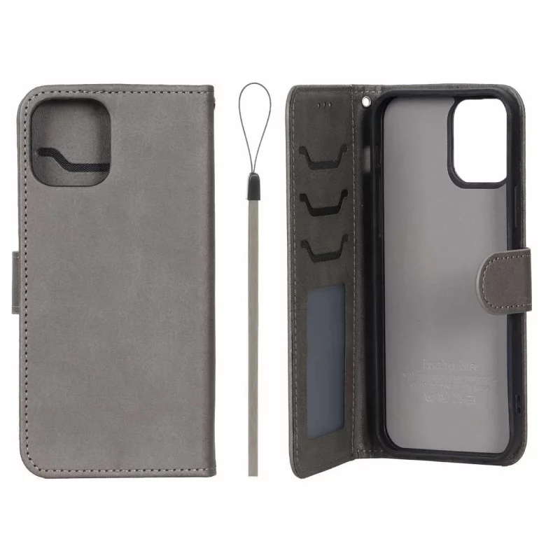 کیف موبایل مگنتی درجه یک داخل خز MNC Plus مدل Apple iPhone 12 Pro / iPhone 12 - خاکستری - تصویر 2