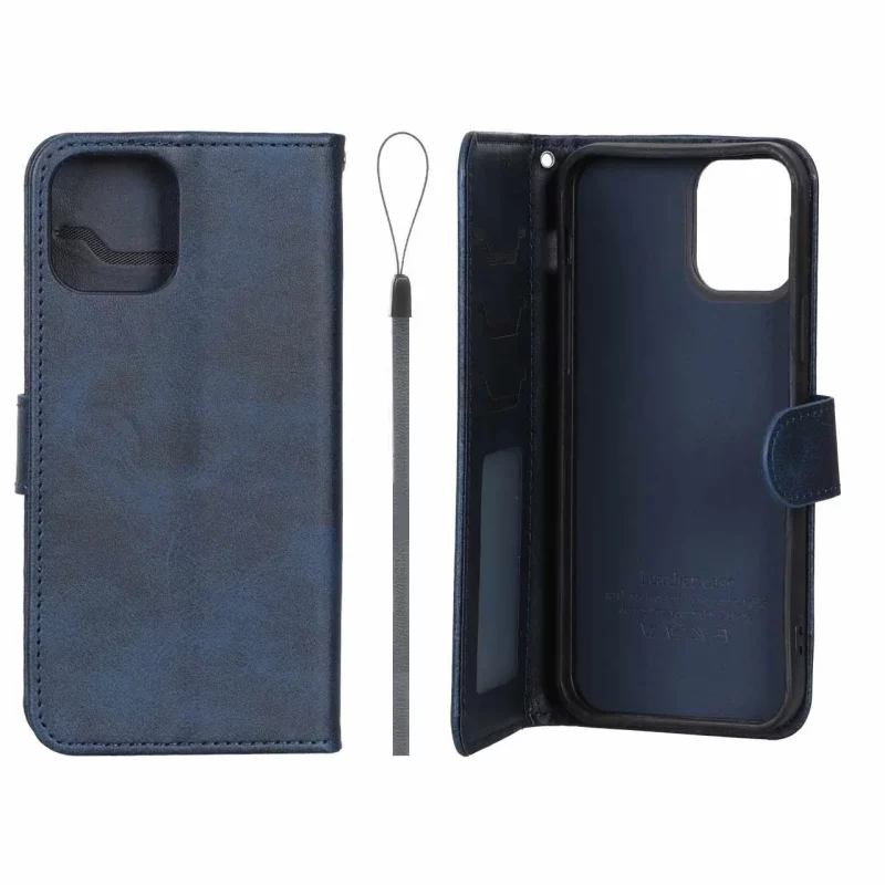 کیف موبایل مگنتی درجه یک داخل خز MNC Plus مدل Apple iPhone 12 Pro / iPhone 12 - سرمه ای - تصویر 2